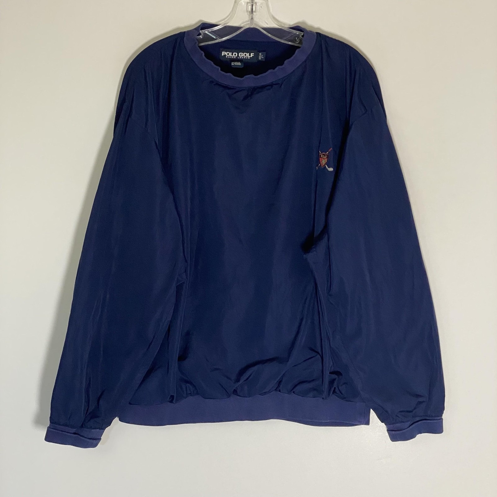 Polo Golf Ralph Lauren Jacket Mens Large Blue Pullover Windbreaker Lightweight